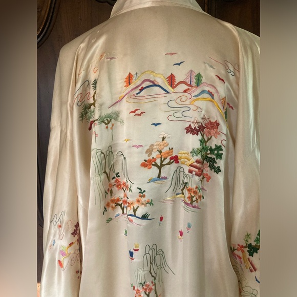 1920s vintage embroidered kimono style robe - Picture 6 of 16